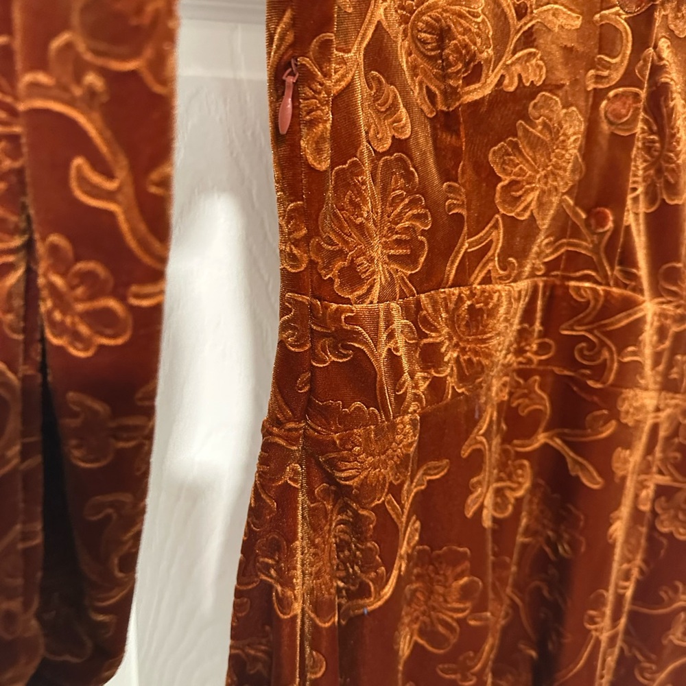 Cider Rust Velvet Floral Shirt - Picture 6 of 7